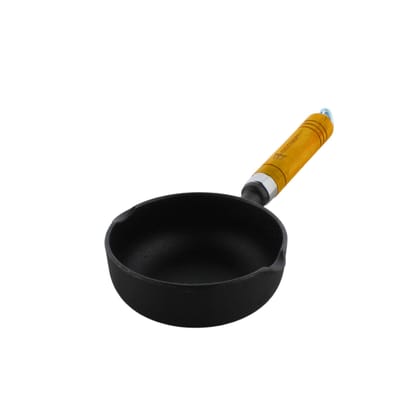 Trilonium Pre-seasoned Cast Iron Tadka Pan 13 cms | Chinese melting pot 400ml