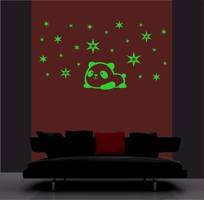 DreamKraft Glow in The Dark Radium Kids Room Decor Sticker (Green, 20 cm X 20 cm)