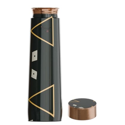 Pure Copper Elegant 1000 Ml Premium Coated Water Bottles (Black, 1000 Ml)