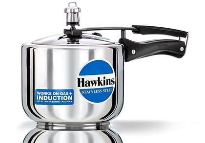 Hawkins Stainless Steel Induction Pressure cooker, 3 Litre Tall (B33) (Capacity - 3ltr) by Mahavir Home Store