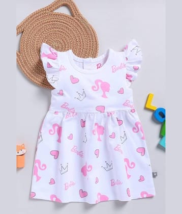 MUSNAHGARMENTS Cotton Frock For Baby Girls ( Pack of 1 , White )