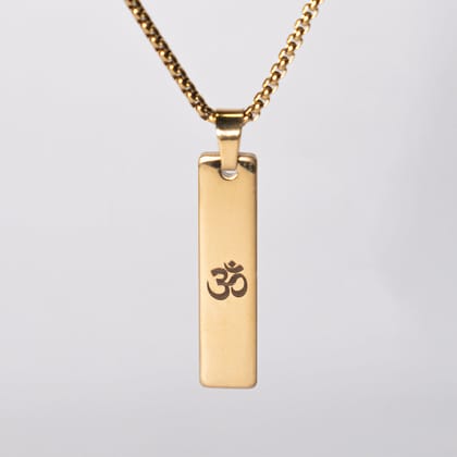 Spiritual Tag Necklace-22k Gold Plated / Om