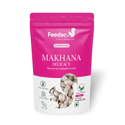 Feedsco Makhana Fox Nuts - Healthy Snacks - Raw & Plain Phool Makhana - Lotus Seeds - Vegan, Gluten-Free, Non-GMO Superfood