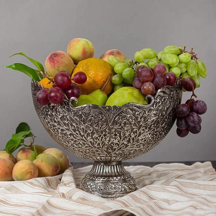 Nandighosh Silver Art Brass Fruit Bowl Exquisite Handcrafted Masterpiece Nandighosh Silver Art Brass Fruit Bowl Exquisite Handcrafted Masterpiece
