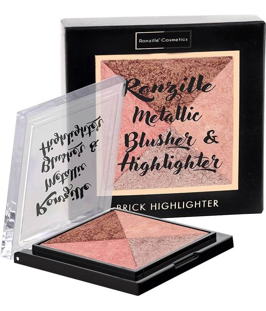 Ronzille Baked Blusher Shimmer brickk highlighter Square brick highlighter - 02