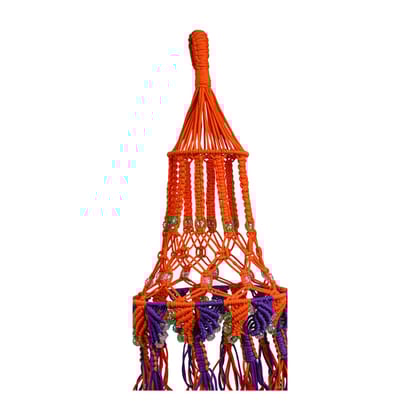 Handmade 3-Layer,12x48 cm, Artificial Beads Jhumar for Pooja, Marriages, Diwali, Eid, Muharram-Blue (Pack of 1)