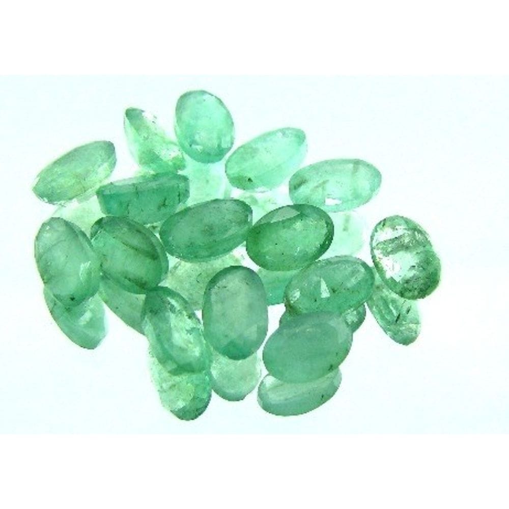 6.5CT 15pc Natural Columbian Emerald 6X4MM Oval Faceted Gemstone Wholesale lot