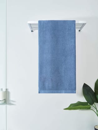 DDECOR - Pioneer Collection 100% Cotton Bomboo Plains And Textures Pattern  Bath Towel |75 CM X 150 CM| - Blue
