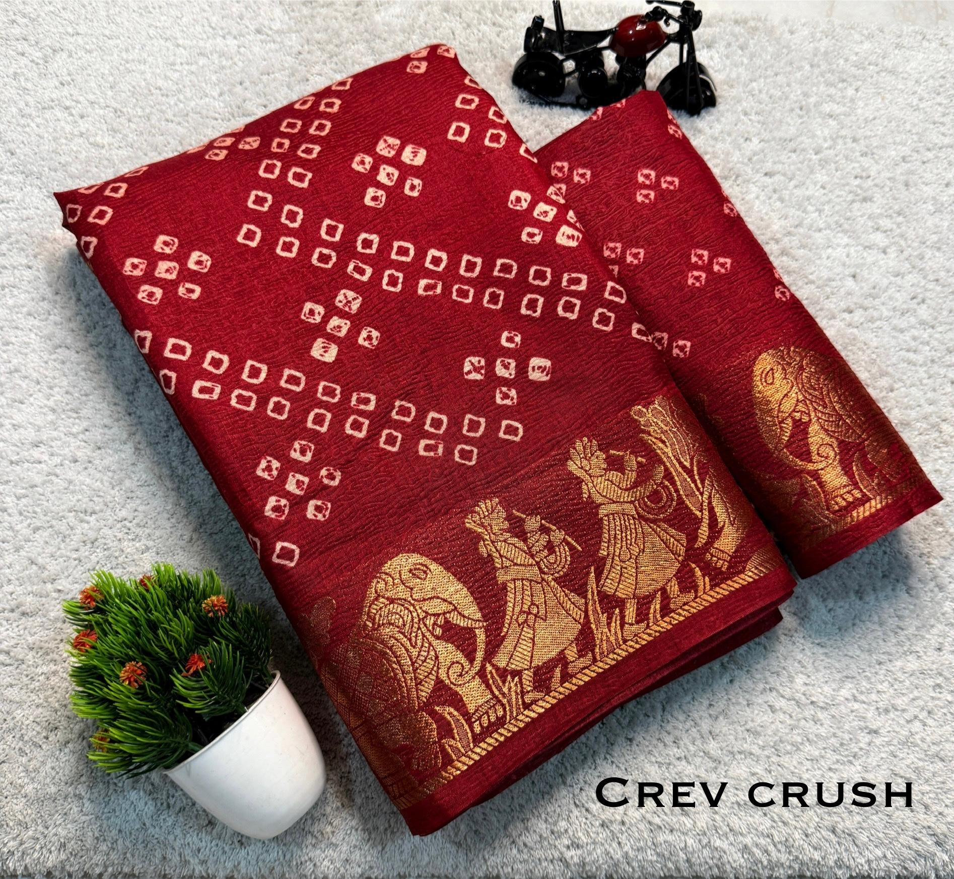 Pure Dola silk with crush all over saree jequrd boder same as original boder only