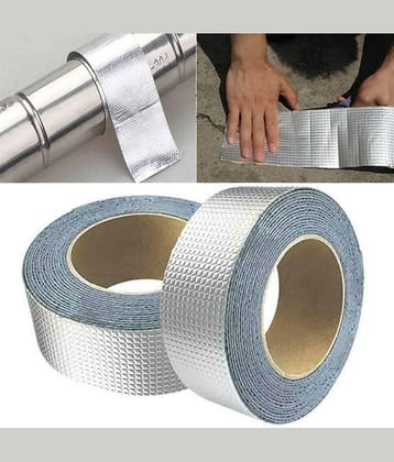 Leakage Repair Waterproof Tape for Pipe Leakage Roof Water Leakage Solution (5 Meter), Waterproof Leakage Repair Adhesive Aluminium Foil Butyl Tape for Pipe Roof, roof leakage tape, Adhesive Tape, Leakage Repair Tape, Waterproof Leakage Repair tape