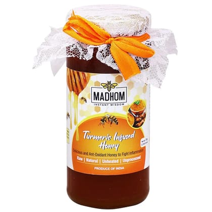 Turmeric Infused Honey 350gm | 100% Natural & Pure | No Sugar Added | Unheated | Unprocessed