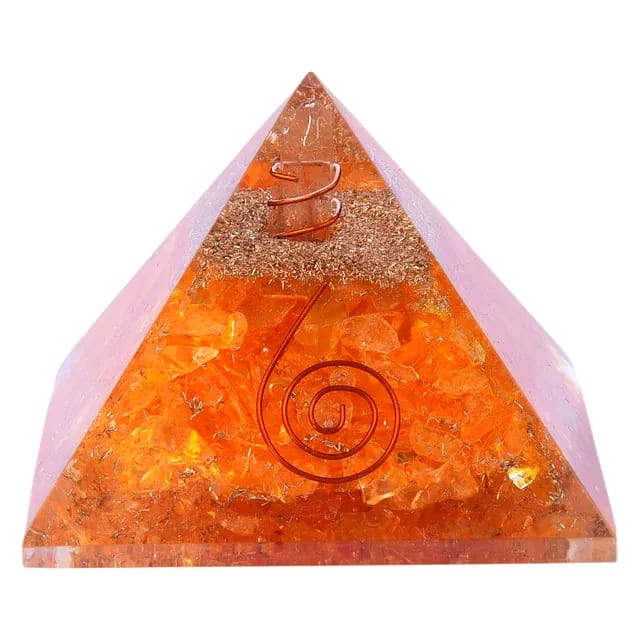 Citrine Orgone Pyramid Reiki Healing, Vastu Feng Shui, Meditation, Yoga, Home, Office Decor Gift(KI_100)  by Krishna Impex