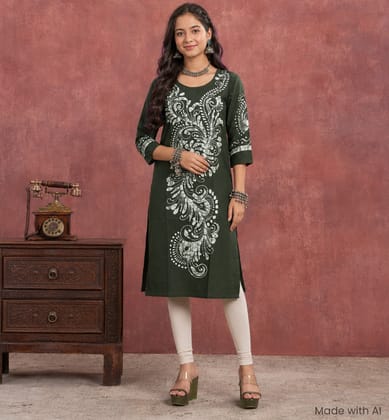 Handcrafted Batik Print Cotton Long Kurti Handcrafted Batik Print Cotton Long Kurti