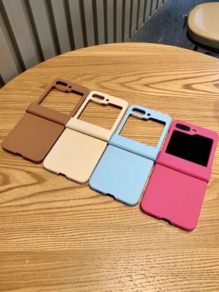 Samsung Z Flip Solid Cute Color Cases-Samsung Z Flip 3 / Cream