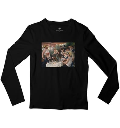 Luncheon Of The Boating Party Full Sleeve Art T-shirt-38 - S / Black