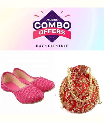 Anjaneya Creations Pink Women's Juttis