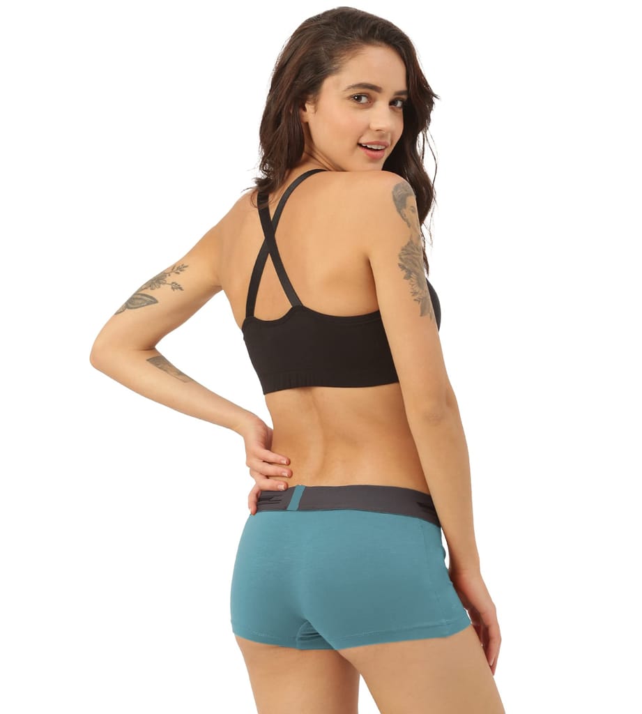 Freecultr Women's Underwear Antibacterial Micromodal Airsoft | Boy Short - Non-Itch, No Chafing, Sweat-Proof Comfort Pack of 1-Martini Blue