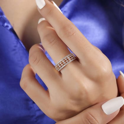 Kaava Silver Moissanite Ring for Women | 22KT Gold Vermeil-13 / Yellow Gold