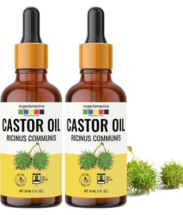 Organix Mantra Castor Oil, Cold Pressed Organic Oil, 30ML x 2
