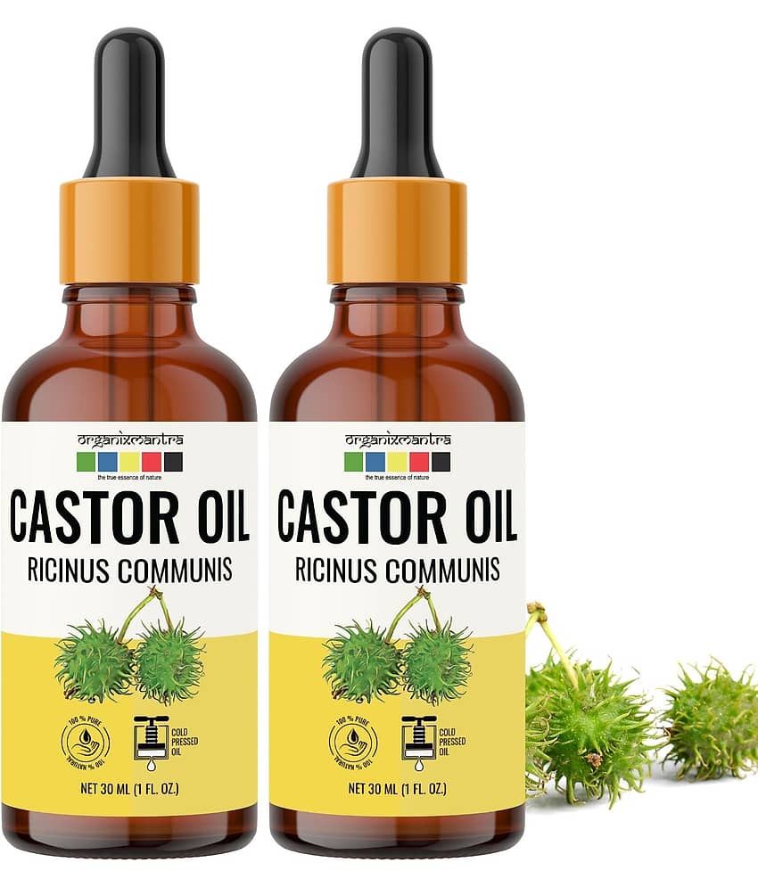 Organix Mantra Castor Oil, Cold Pressed Organic Oil, 30ML x 2