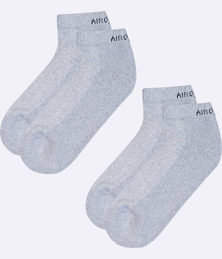AIR GARB Pack of 2 Men's Cotton Low Cut Socks ( Dark Grey )