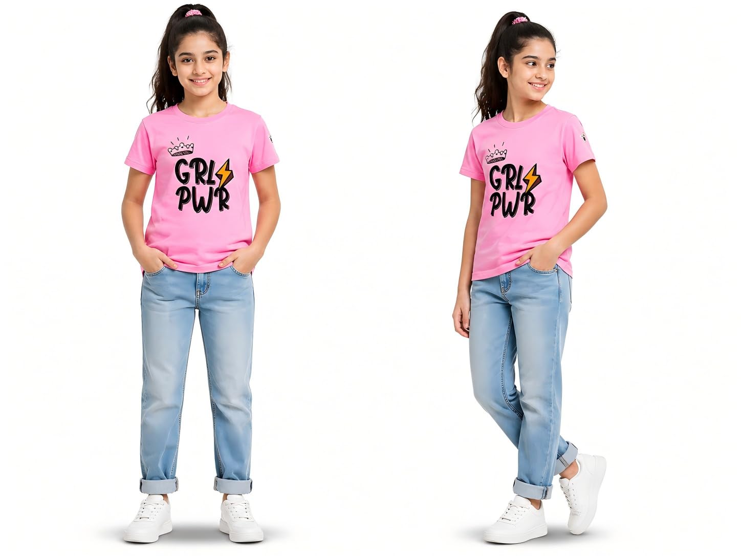KUCHU Unisex Tshirt | Made of Super Combed Cotton-Modal Natural Fiber Better Than 100% Cotton| Soft & Breathable Fabric| Unique Digitally Printed Design |Vibrant Colour | Girl Power