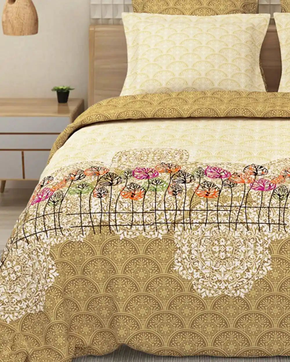EVERYDAY-144TC King Size Bedsheet Set-KING / YELLOW / BEDSHEET