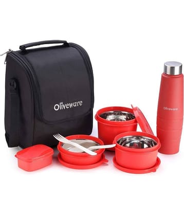 Oliveware Teso Stainless Steel Lunch Box 3 Container (Pack of 1)