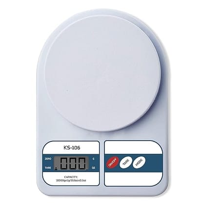 SMARTCAM Kitchen Scale Multipurpose Portable Electronic Digital Weighing Scale | Weight Machine With Back light LCD Display | White - 10 kg