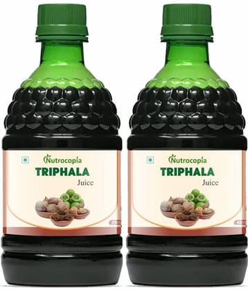 NUTROCOPIA Triphala Juice | 100% Ayurvedic | Relieves Constipation & Improves Digestion | No Added Sugar - 400 ML (Pack of 2)