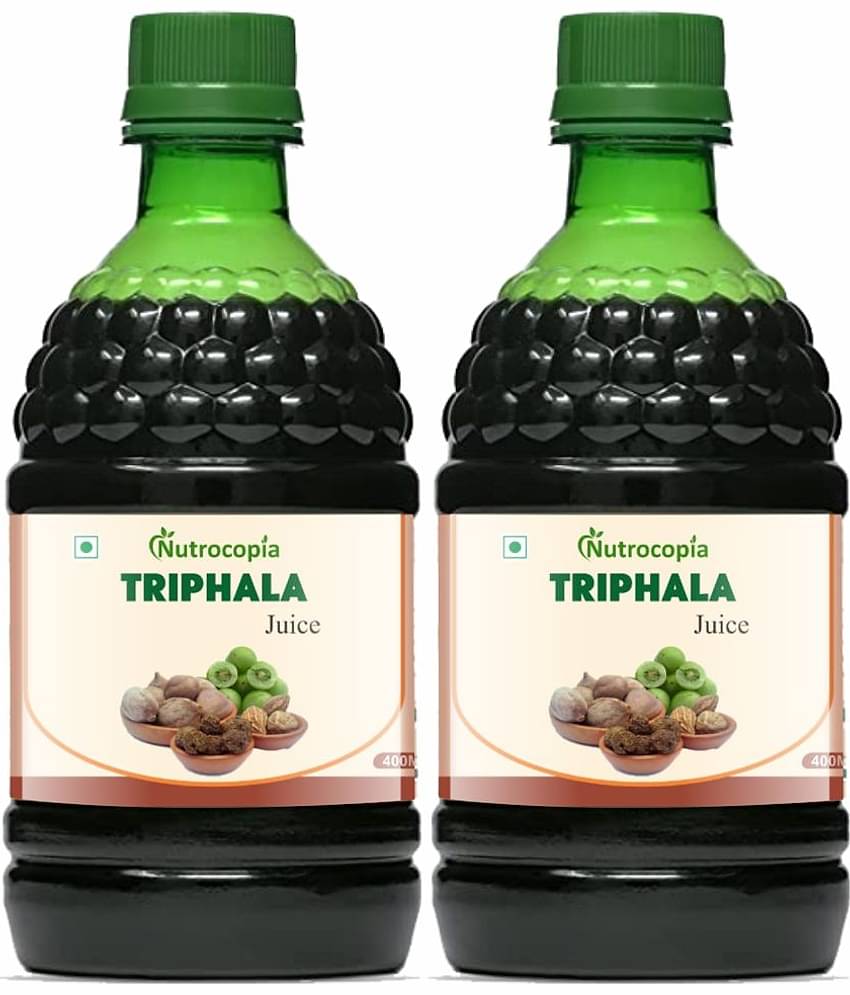 NUTROCOPIA Triphala Juice | 100% Ayurvedic | Relieves Constipation & Improves Digestion | No Added Sugar - 400 ML (Pack of 2)