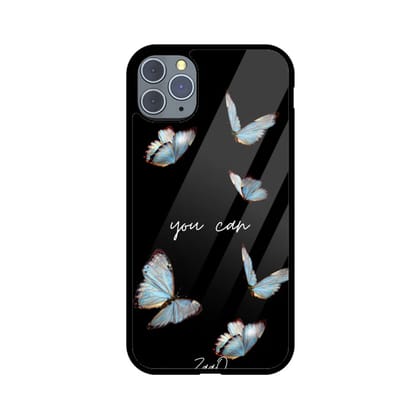 Black Delicate Phase ZaaQ Premium Glass Case for iPhones  Style Meets Protection  Apple iPhone 11 Pro Max
