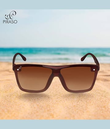 PIRASO Brown Square Sunglasses ( Pack of 1 )