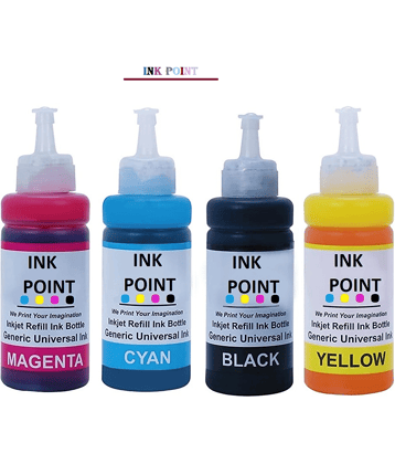 INK POINT Multicolor Four bottles Refill Kit for L380 Ink for E_pson EcoTank T664 Ink Cartridge Refill Dye Ink (4 Color - L380)