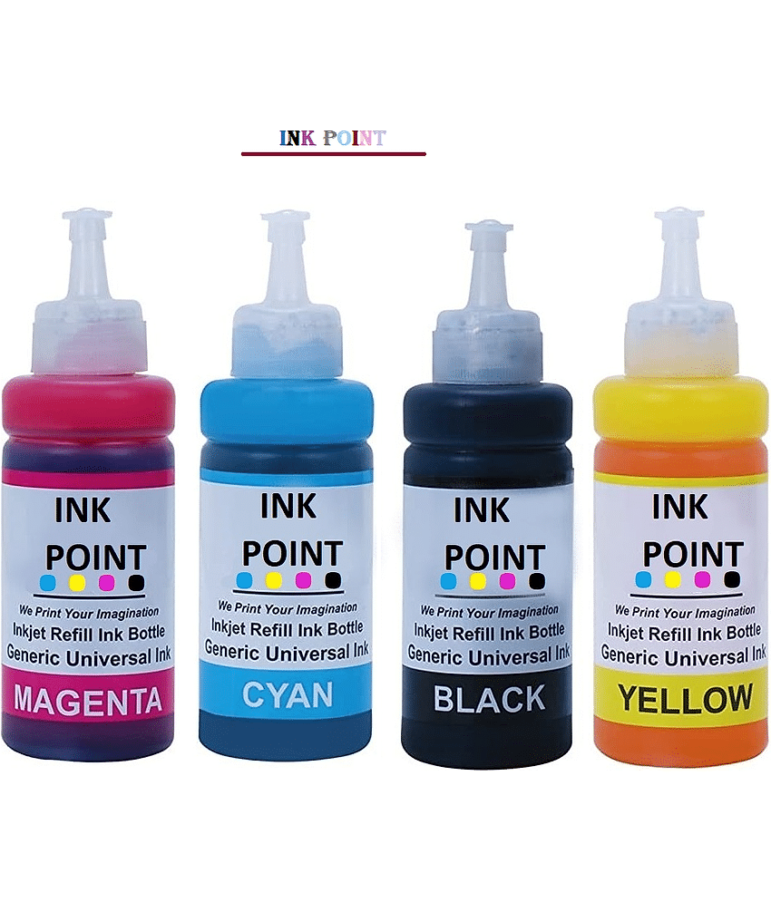 INK POINT Multicolor Four bottles Refill Kit for L380 Ink for E_pson EcoTank T664 Ink Cartridge Refill Dye Ink (4 Color - L380)