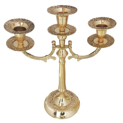 Brass Decorative Candle Stand, Height : 12 Inch (ZMAS285 C)