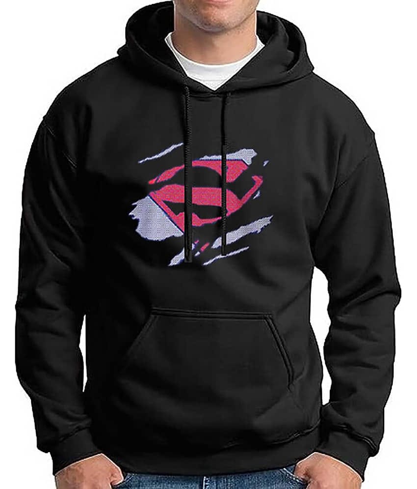 code yellow Fleece Hooded Men's Sweatshirt - Black ( Pack of 1 )