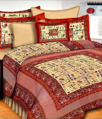 Uniqchoice Cotton King Bedsheet ( Multi )