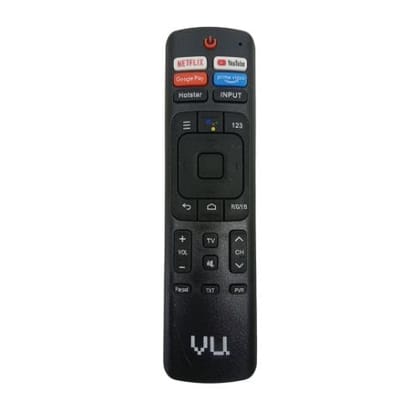 Supratech Remote Control Compatible for VU 4K Ultra HD Smart Android & Hi-Sense LCD TVs | Original Replacement with Netflix, Google Play, YouTube, Prime Video, Hotstar Hotkeys | Without Voice