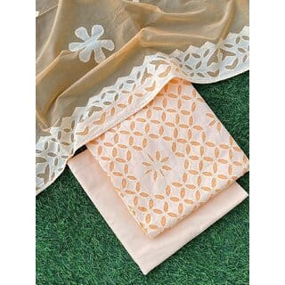 Applique Cotton Dress Material Suit Set