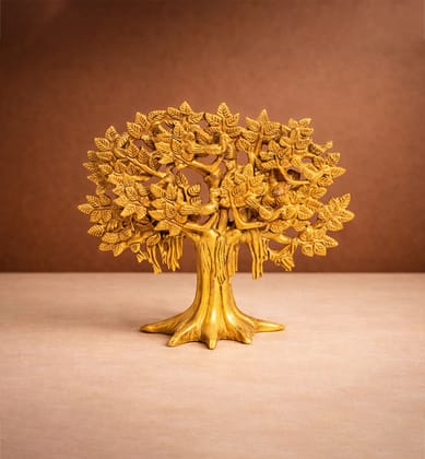 Handcrafted Bell Metal Kalpavriksha Sculpture – Antique  Gold Finish