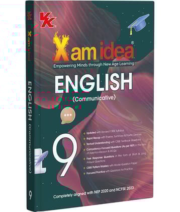 Xam idea Class 9 English (Communicative) | 2025-26 | Latest CBSE Syllabus| Rapid Recap | NCERT Mastery & Competency-Focused and Free Response Qs