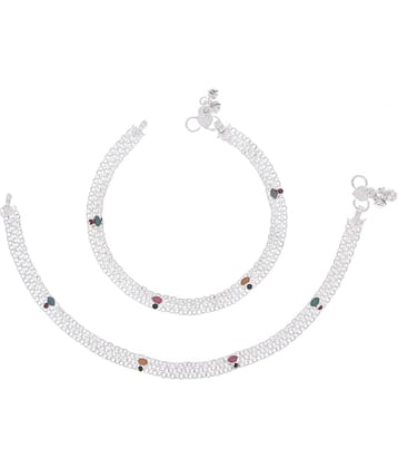 AanyaCentric - Silver Anklets ( Pack of 1 )