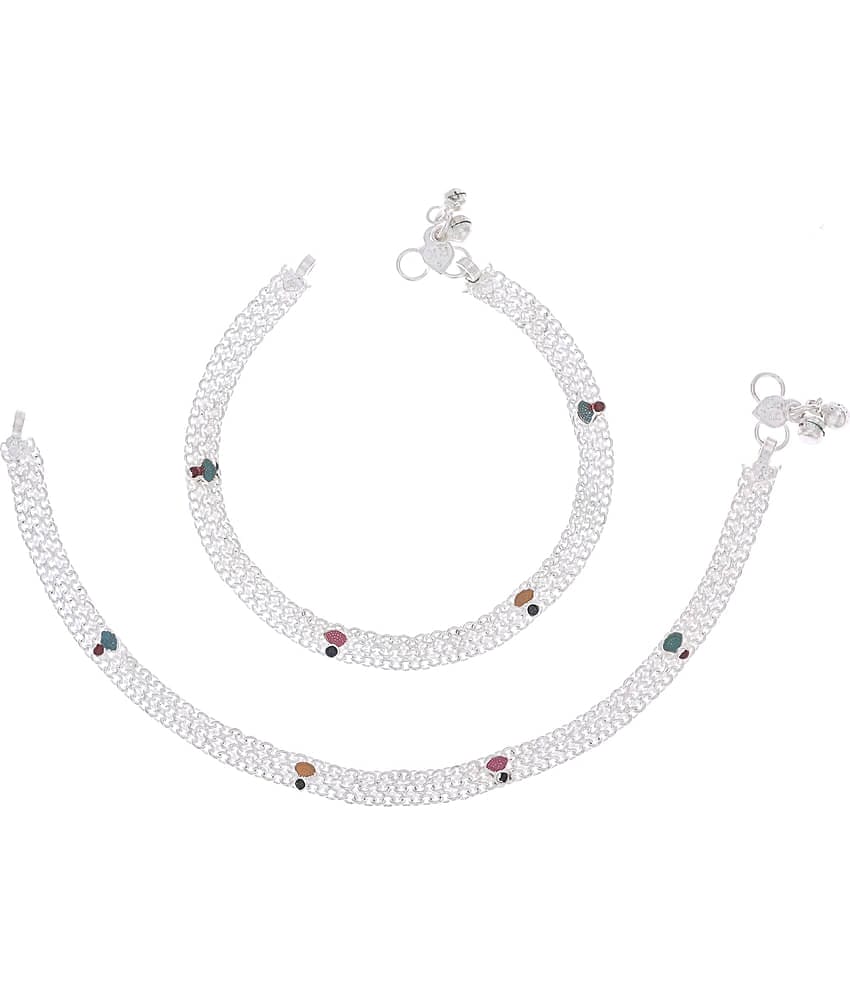 AanyaCentric - Silver Anklets ( Pack of 1 )