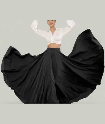 KAHARA Black Crepe Women's Flared Skirt ( Pack of 1 )