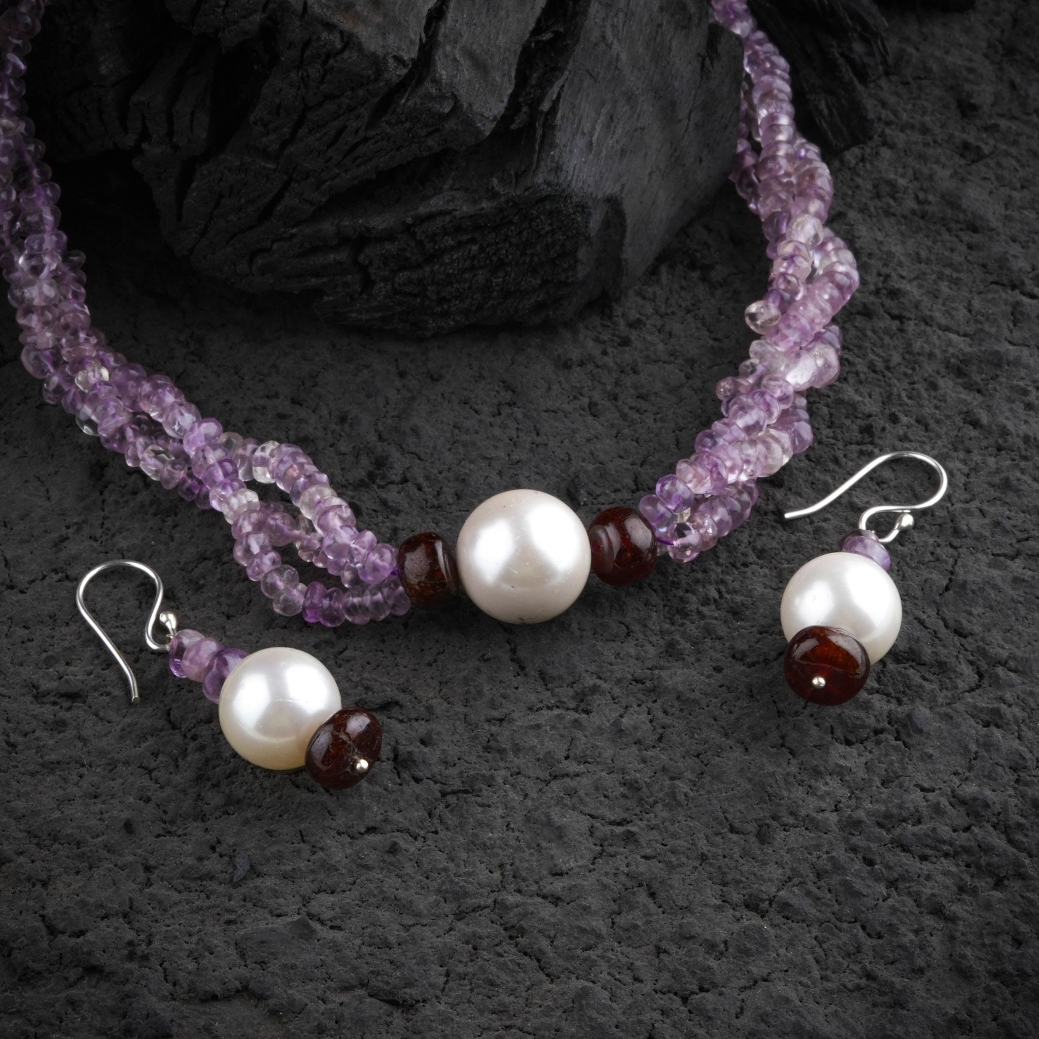 Multi Strand Pearl Pendant Necklace