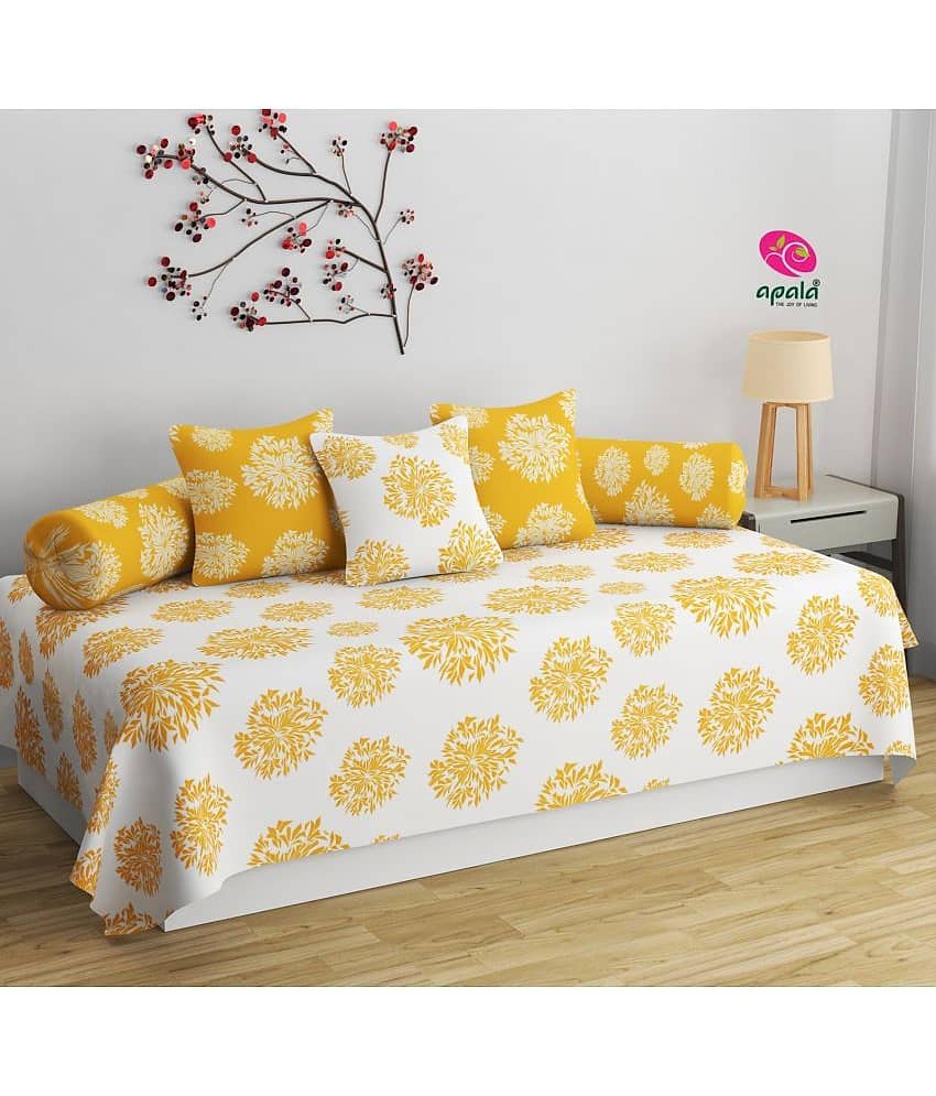 Apala Microfibre Polka Dots Diwan Set 6 Pcs - Multi