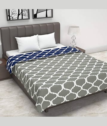 DIVINE CASA Double Polyester Blue Abstract Dohar