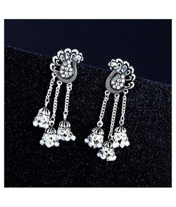 Silver Shine - Silver Jhumki Earrings ( Pack of 1 ) - Silver