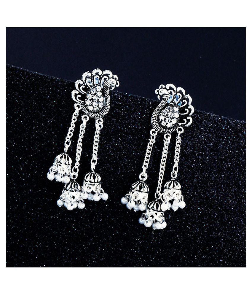 Silver Shine - Silver Jhumki Earrings ( Pack of 1 ) - Silver